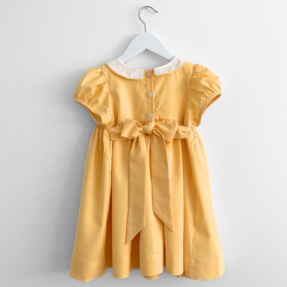 NWT Pretty Girls Embroidered Smocked Dress Boutique Princess Sunshine Yellow 9M - Picture 3 of 8